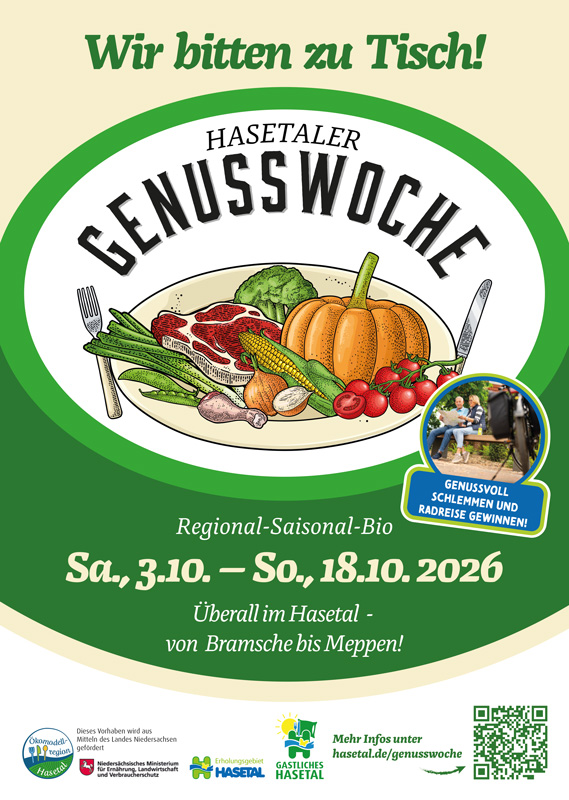 Plakat für die Hasetaler Genusswoche vom 3.10.-18.10.2026