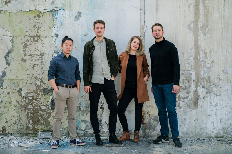 Foto der 4 Künstler des Jazzquartetts Flaw And Order für das KornmühlenKonzert