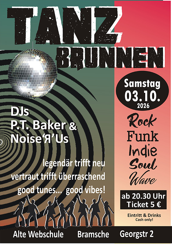 Plakat für den Tannzbrunnen am 3. Oktober Alte Webschule